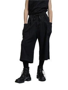 The Viridi-Anne Sweat Cropped Wide Pants Black