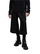 The Viridi-Anne Sweat Cropped Wide Pants Black