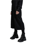 The Viridi-Anne Sweat Cropped Wide Pants Black