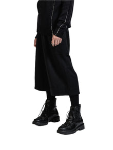 The Viridi-Anne Sweat Cropped Wide Pants Black