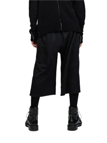 The Viridi-Anne Sweat Cropped Wide Pants Black
