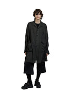 The Viridi-Anne Pigment Printed Viyella Coat Charcoal