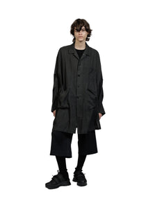 The Viridi-Anne Pigment Printed Viyella Coat Charcoal