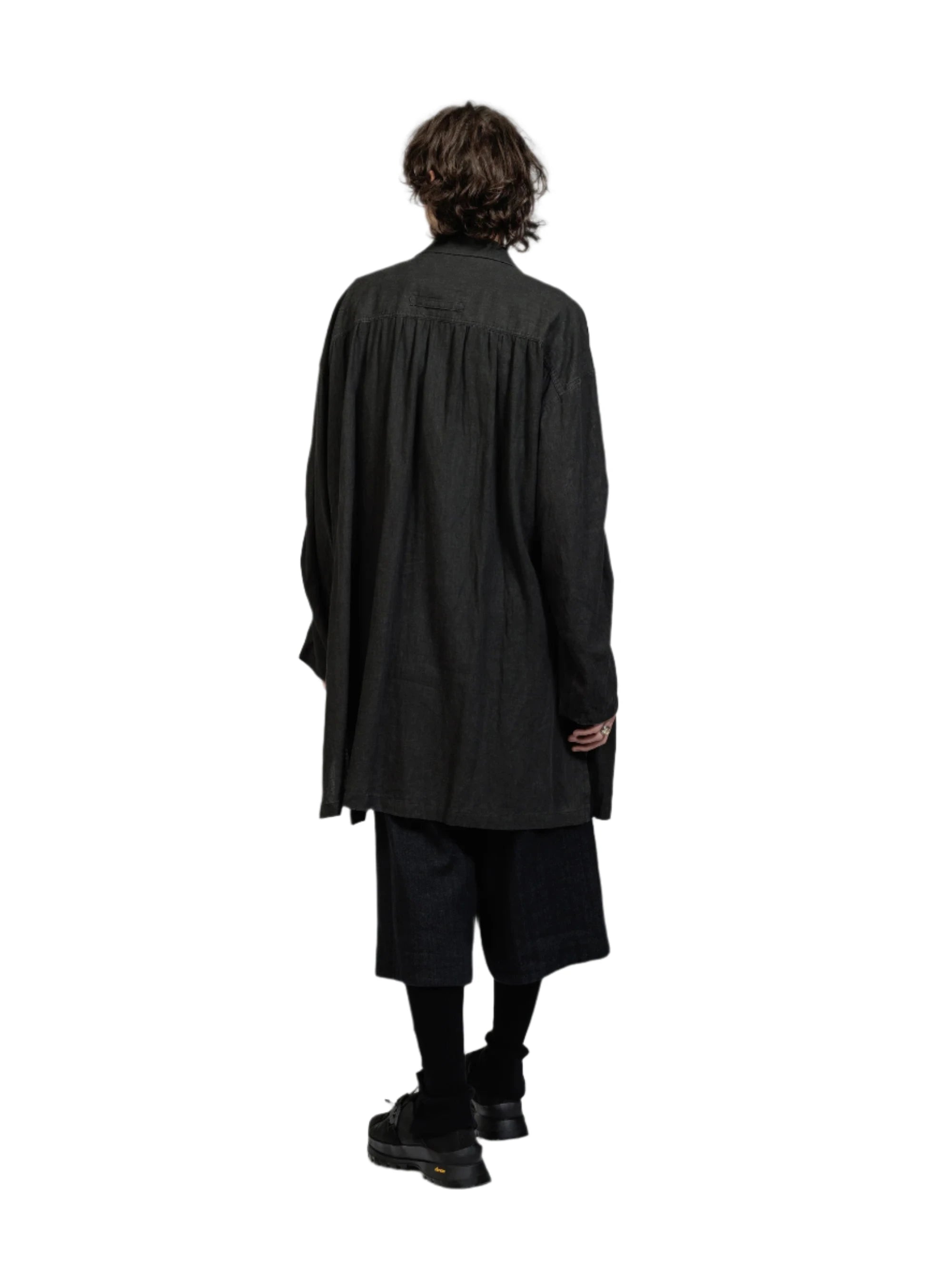 The Viridi-Anne Pigment Printed Viyella Coat Charcoal