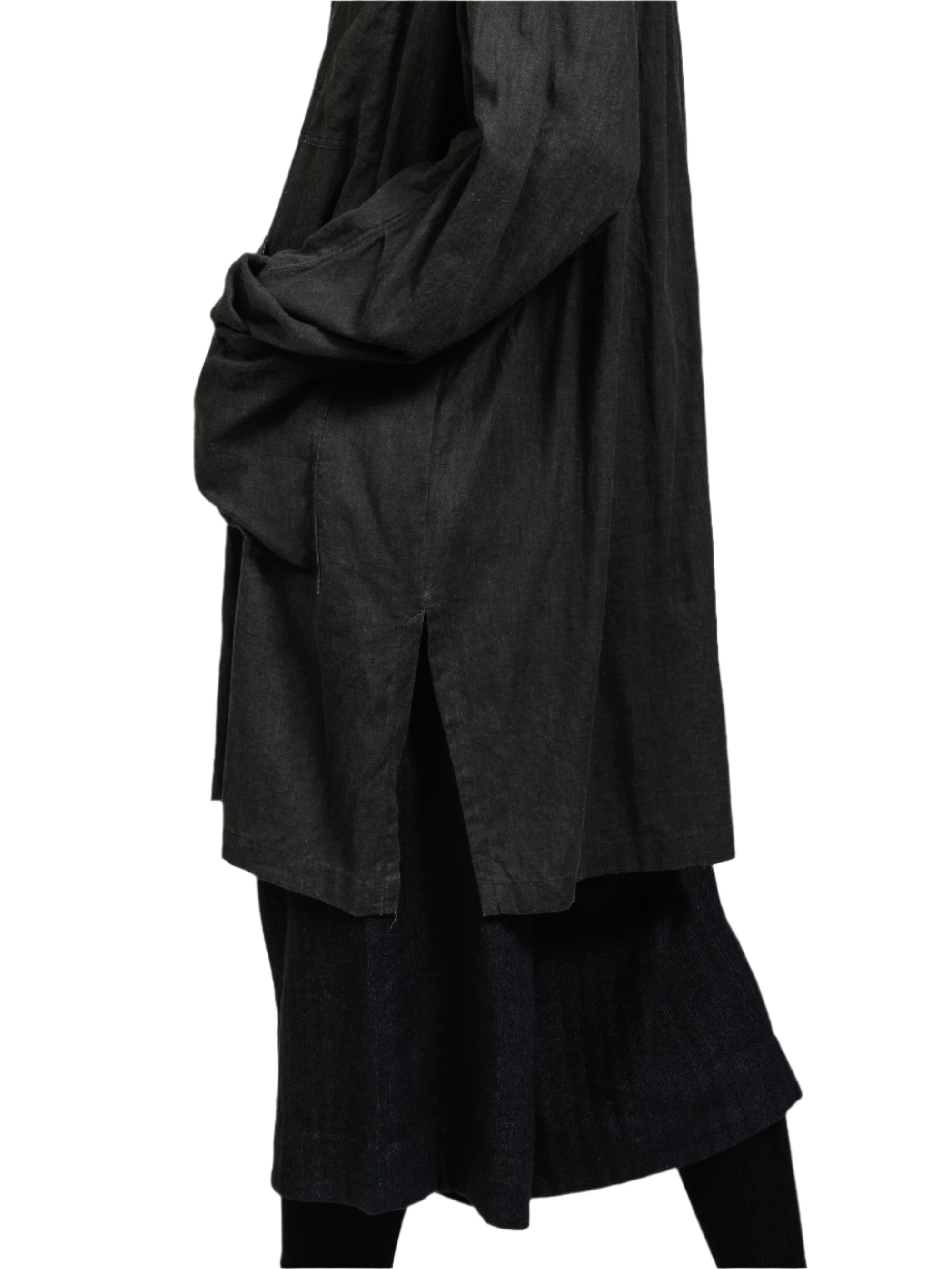 The Viridi-Anne Pigment Printed Viyella Coat Charcoal