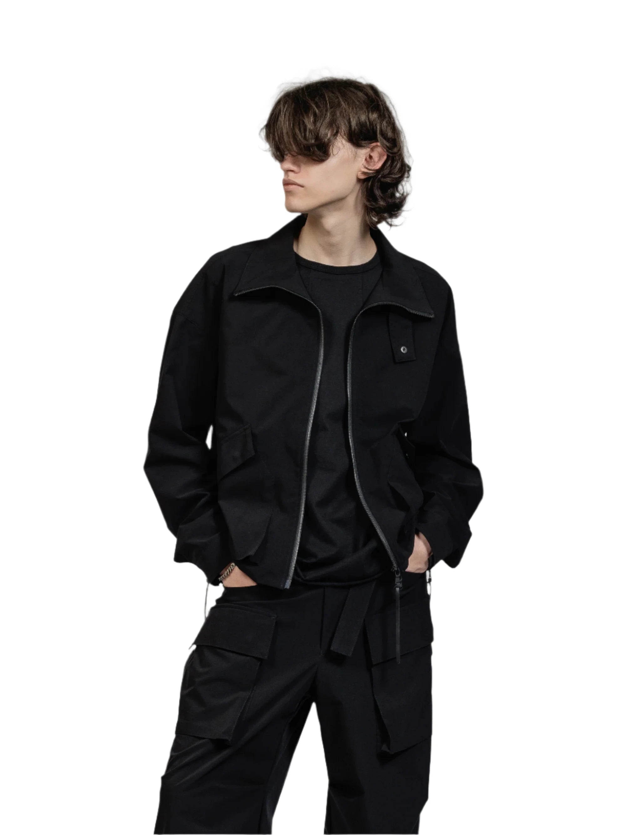 The Viridi-Anne Water Repellant Stretch Zip-Up Jacket Black