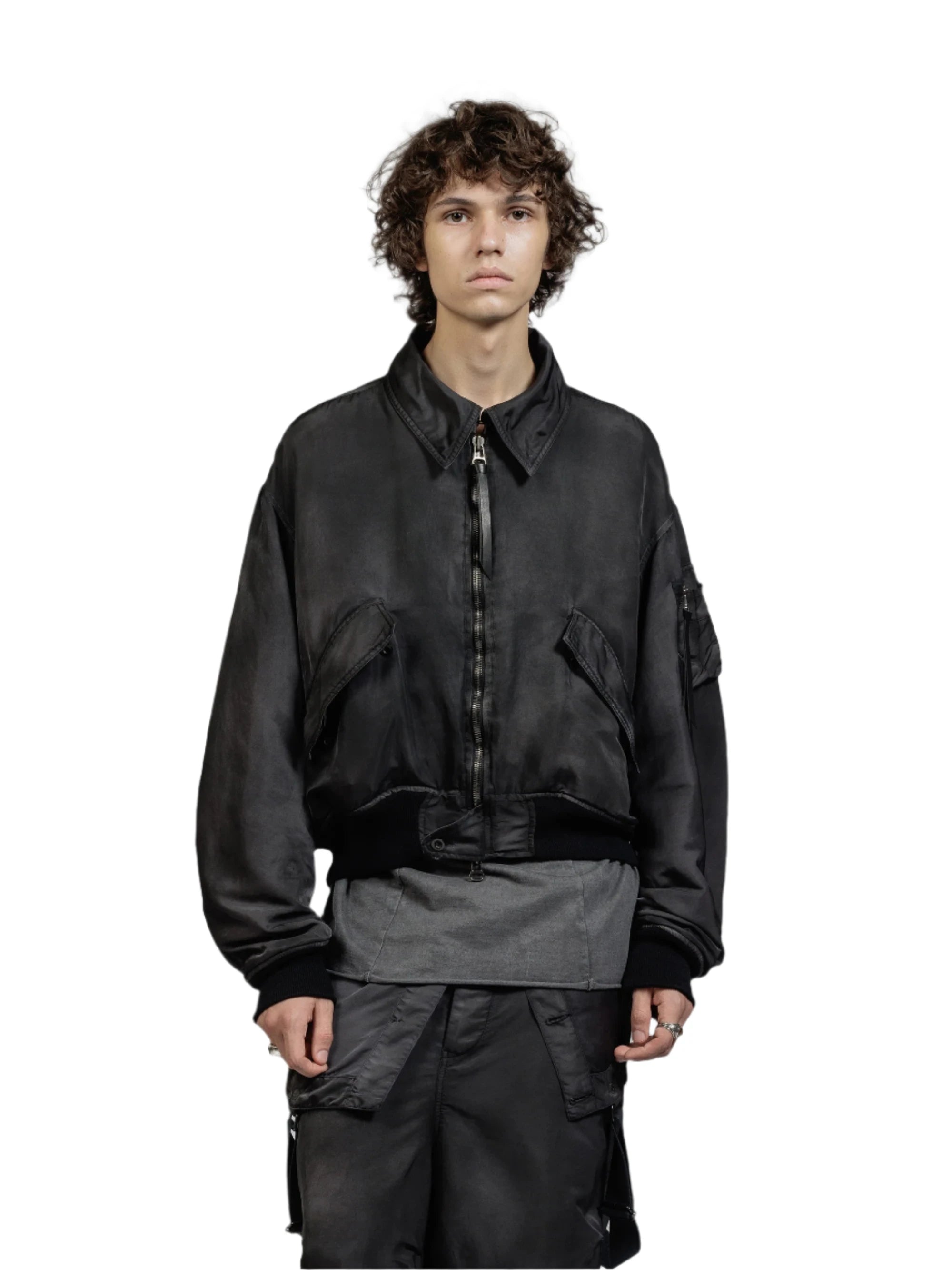 The Viridi-Anne Nylon Object Dyed Bomber Jacket