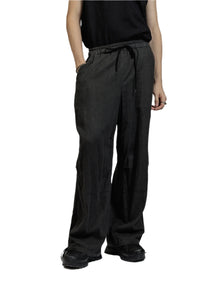 The Viridi-Anne Pigment Printed Viyella Wide Pants Charcoal