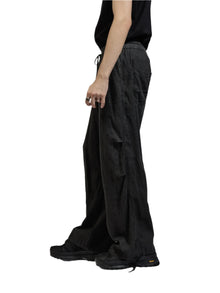 The Viridi-Anne Pigment Printed Viyella Wide Pants Charcoal