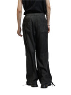 The Viridi-Anne Pigment Printed Viyella Wide Pants Charcoal