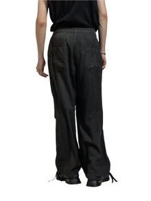 The Viridi-Anne Pigment Printed Viyella Wide Pants Charcoal