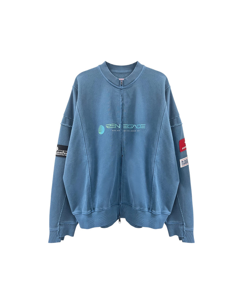 Martine Rose ZIP UP Crew Blue Agean