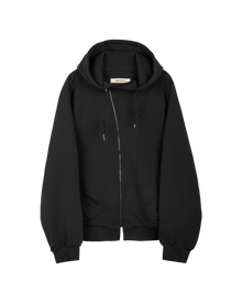 Jiyong Kim Asymmetric Zip-Up Hoodie Black