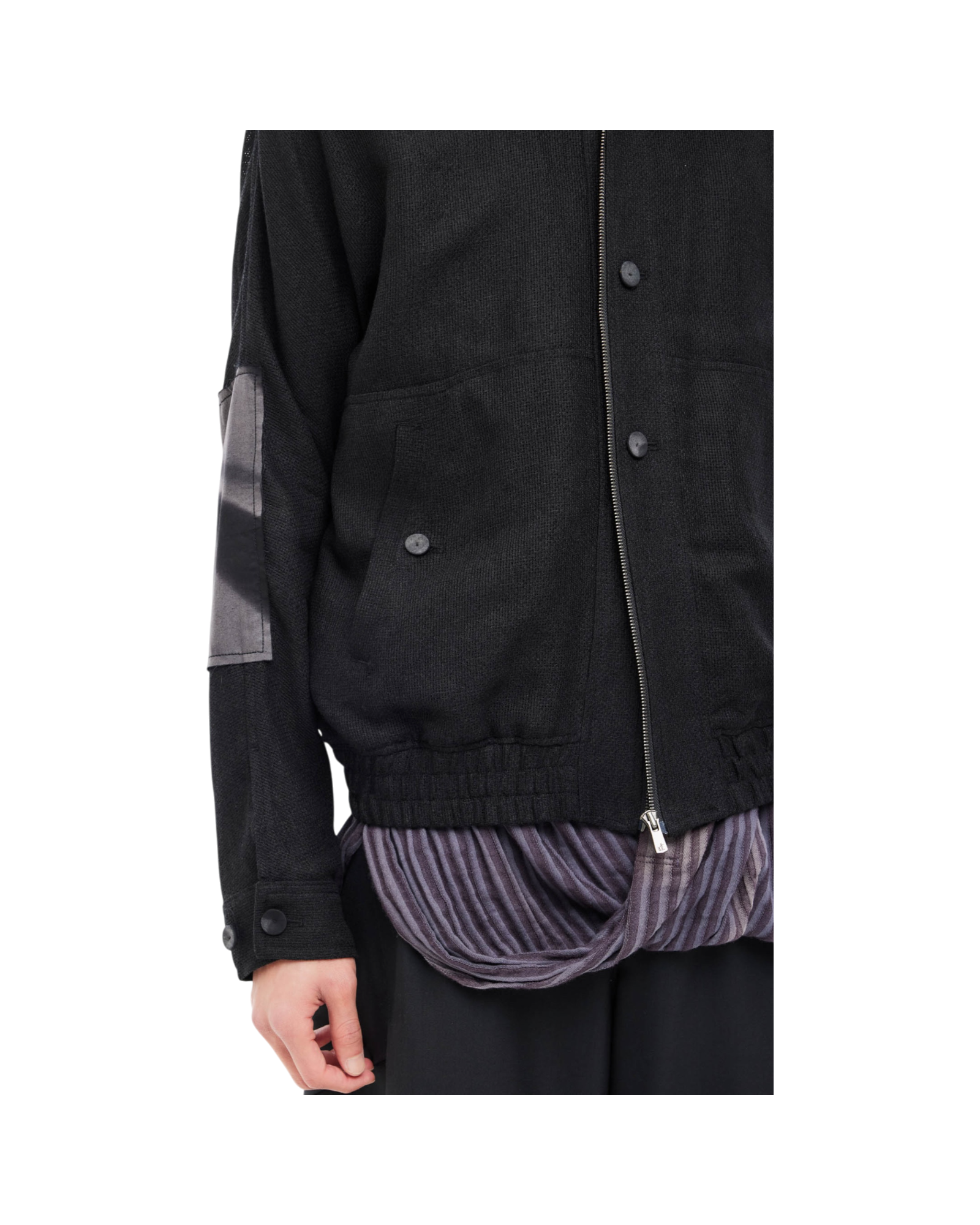 Jiyong Kim Sun-Bleached Double Front Jacket Black