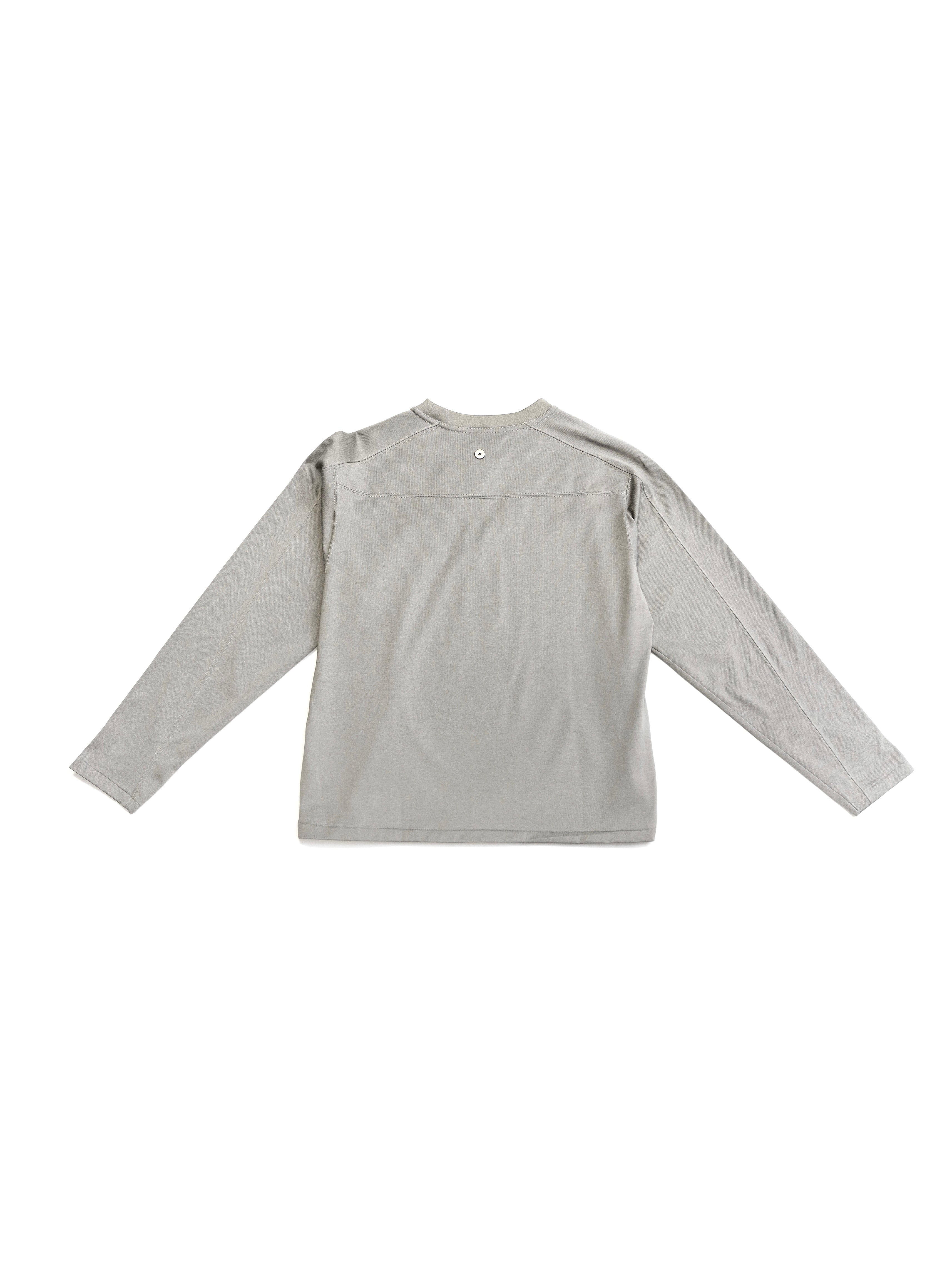 Omar Afridi Long Sleeve Cotton T Concrete - Designer Tee | VAVA