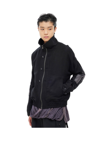 Jiyong Kim Sun-Bleached Double Front Jacket Black