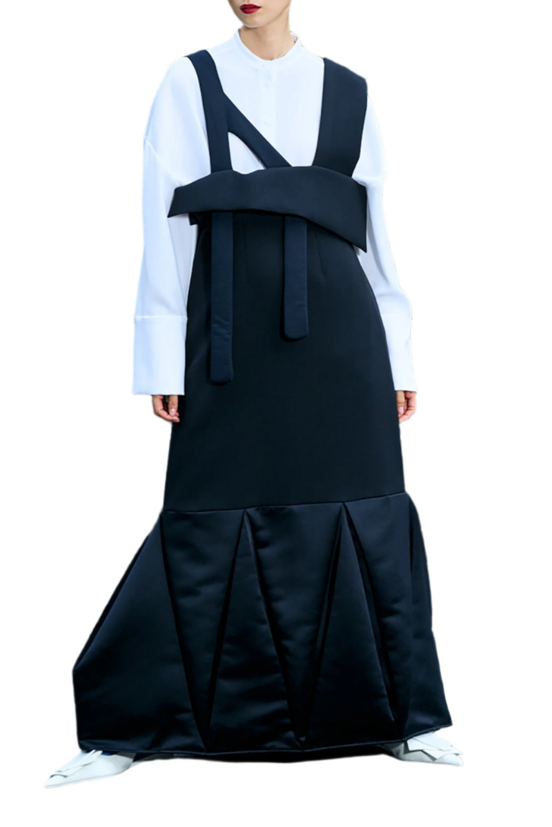 Enfold Asymmetric Jumper Dress Black
