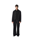 Omar Afridi Cocoon Blouson Jacquard Alpaca Wool Black