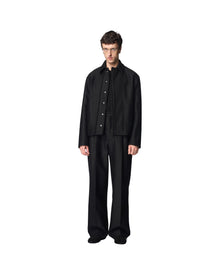 Omar Afridi Cocoon Blouson Jacquard Alpaca Wool Black