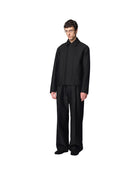 Omar Afridi Cocoon Blouson Jacquard Alpaca Wool Black