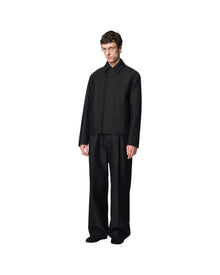 Omar Afridi Cocoon Blouson Jacquard Alpaca Wool Black