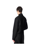 Omar Afridi Cocoon Blouson Jacquard Alpaca Wool Black
