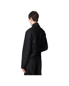 Omar Afridi Cocoon Blouson Jacquard Alpaca Wool Black