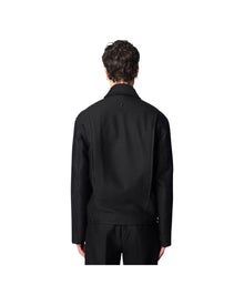 Omar Afridi Cocoon Blouson Jacquard Alpaca Wool Black