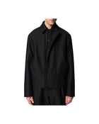 Omar Afridi Cocoon Blouson Jacquard Alpaca Wool Black