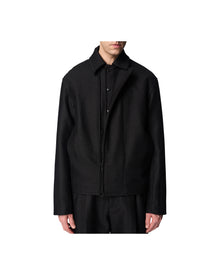 Omar Afridi Cocoon Blouson Jacquard Alpaca Wool Black