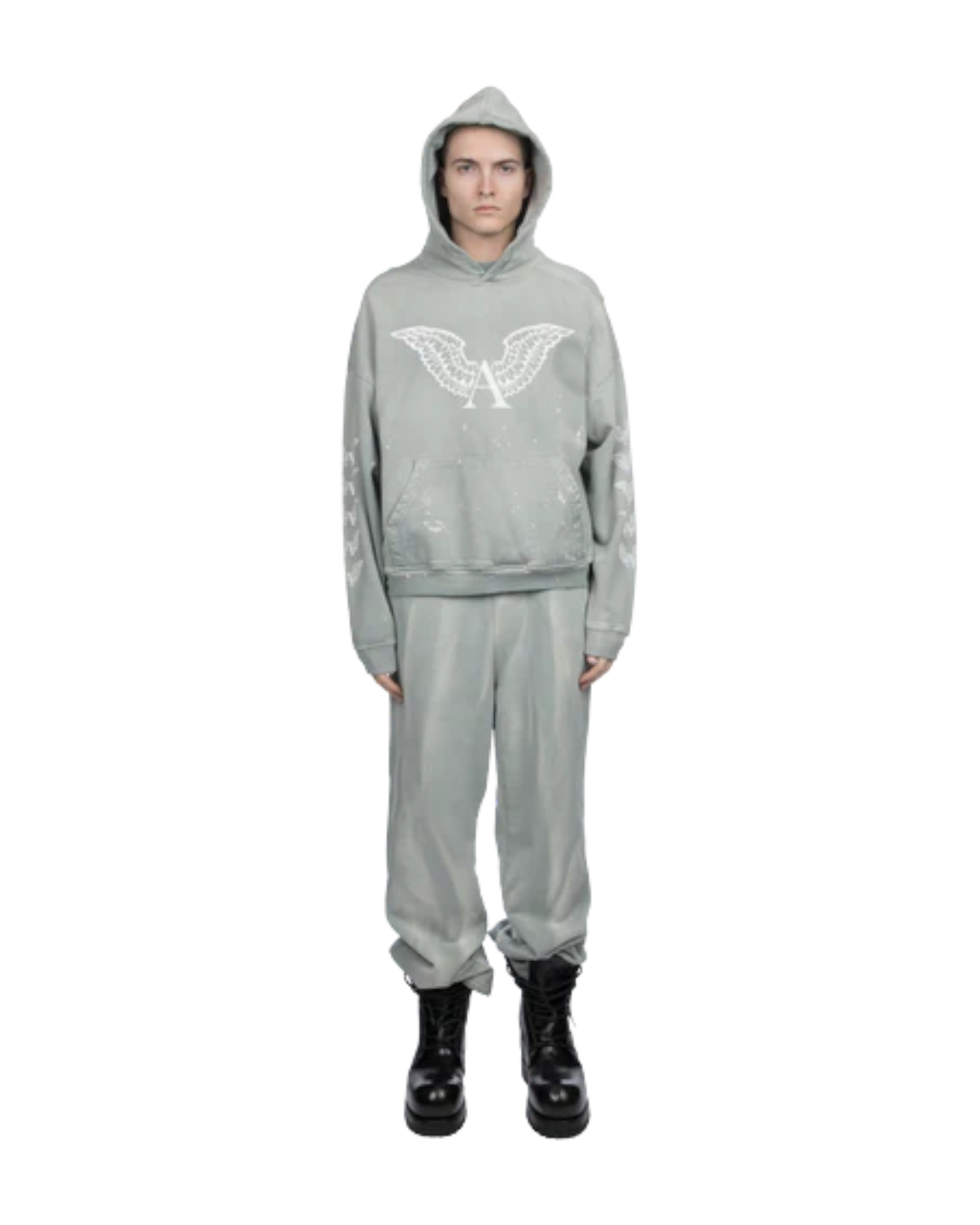 Alexander Digenova Logo Hoodie Thrashed Sky Blue