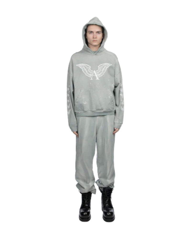 Alexander Digenova Logo Hoodie Thrashed Sky Blue