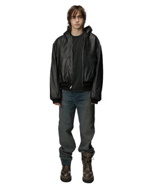 Alexander Digenova Leather Underground Jacket Black