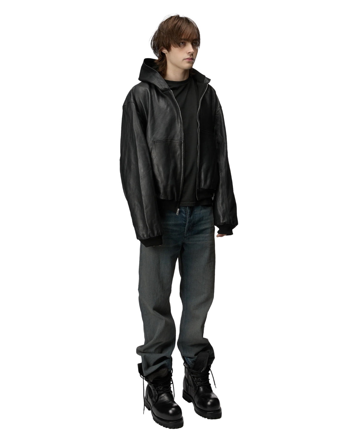 Alexander Digenova Leather Underground Jacket Black