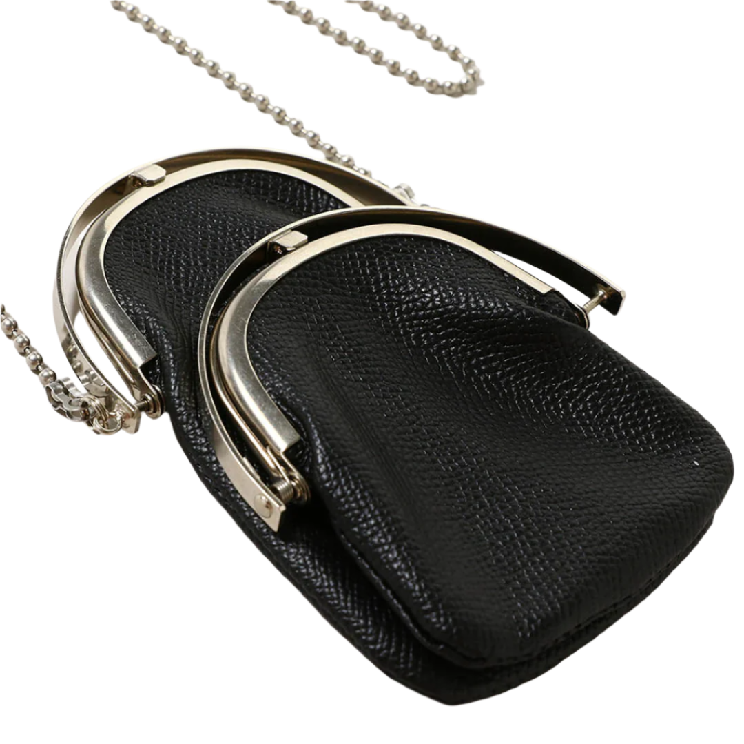 ED ROBERT JUDSON Chain Double Frame Purse Black