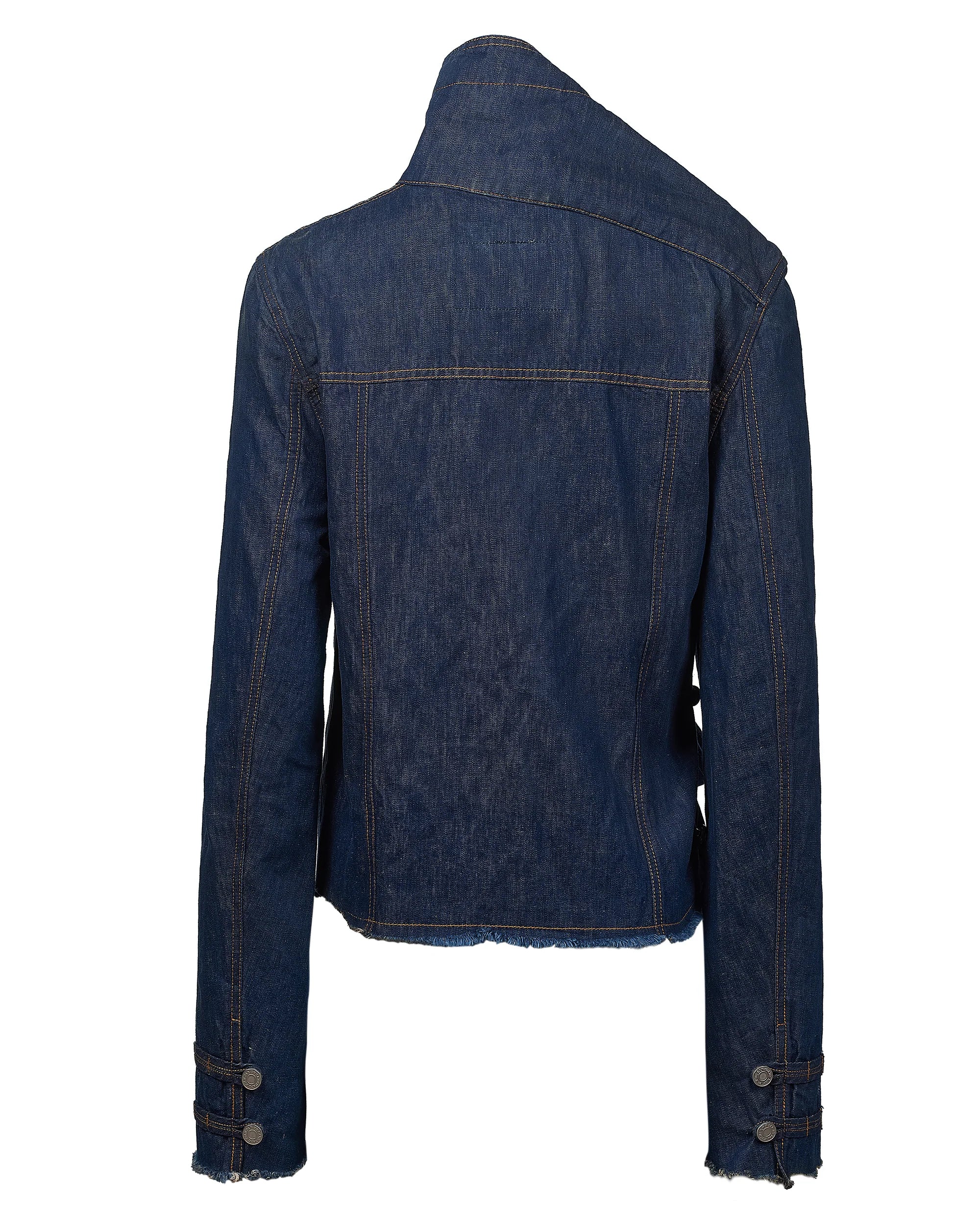Sankuanz Asymmetrical Button Up Denim Jacket