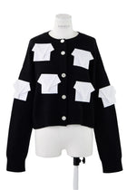 Enfold Motif Elephant Knitted Cardigan Black