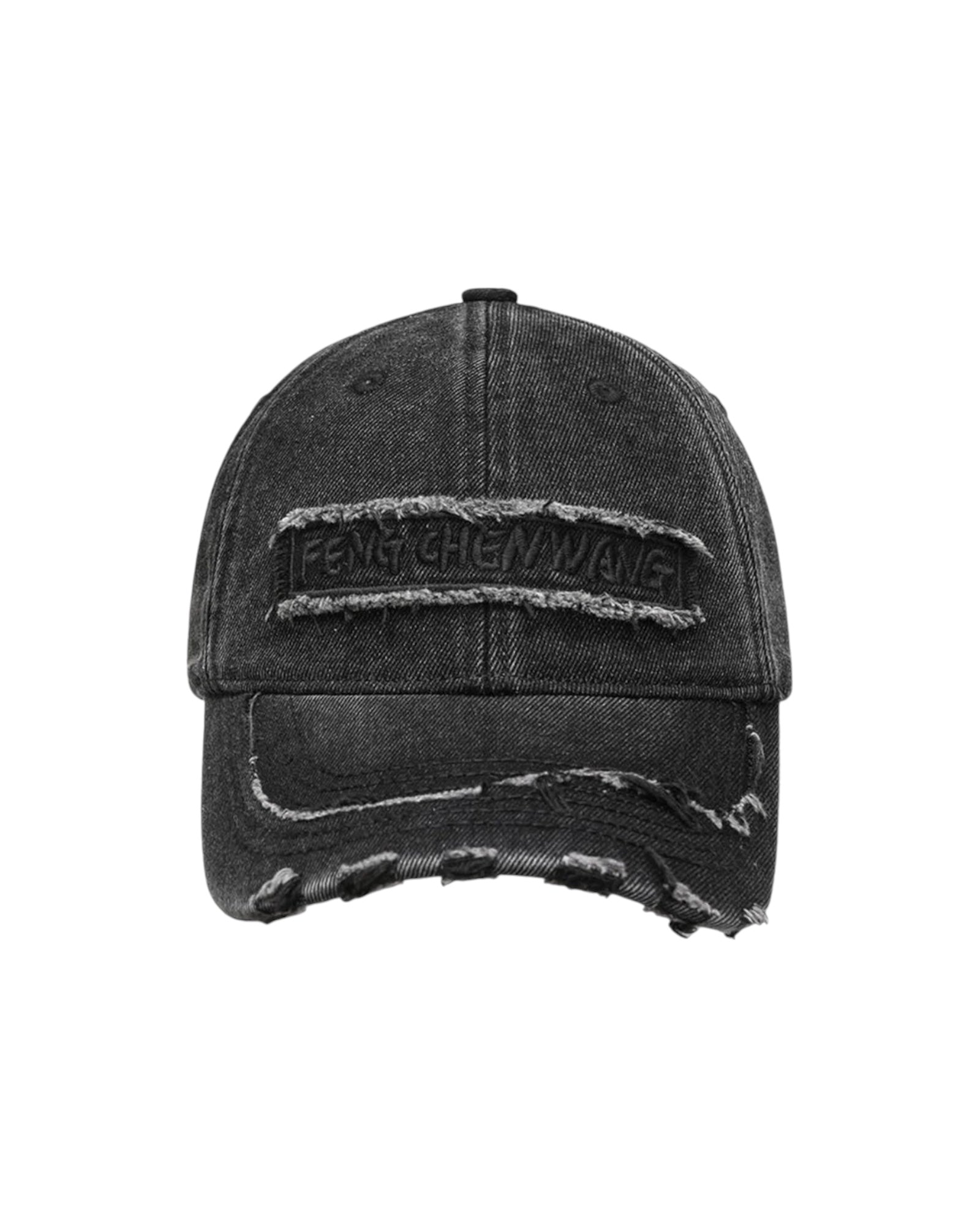 FengChenWang Black Washed Denim Baseball Cap