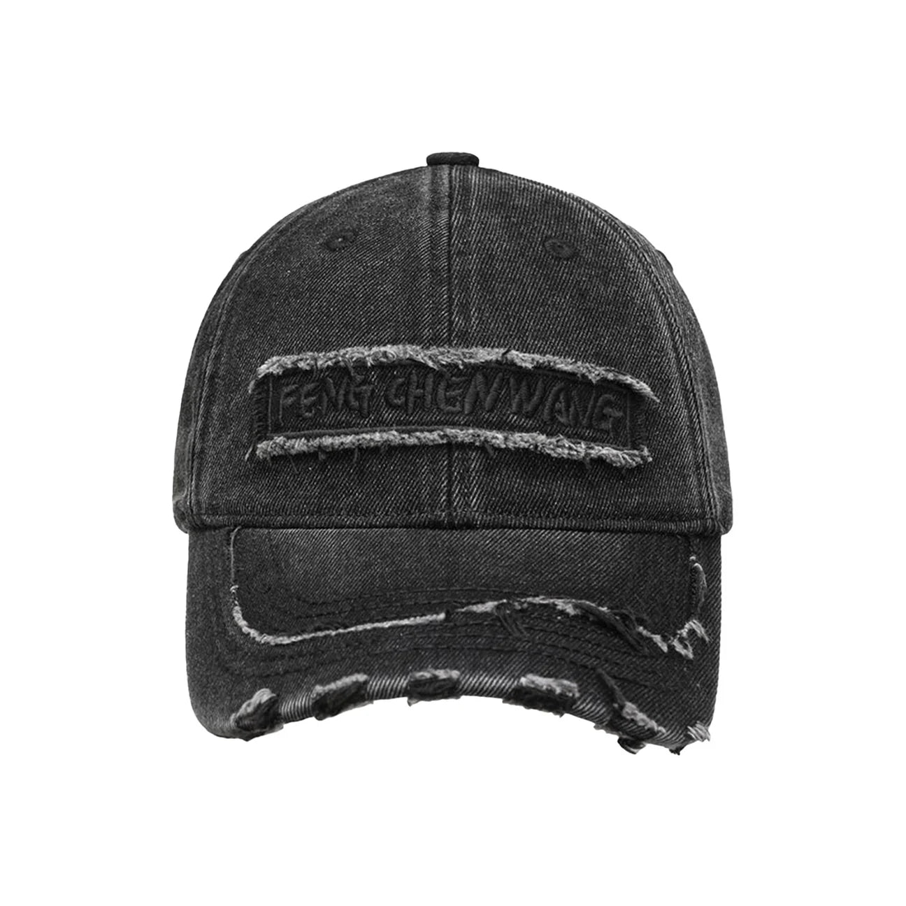 FengChenWang Black Washed Denim Baseball Cap