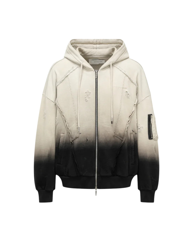 FengChenWang Gradient Washed Deconstruction Zip Hoodie