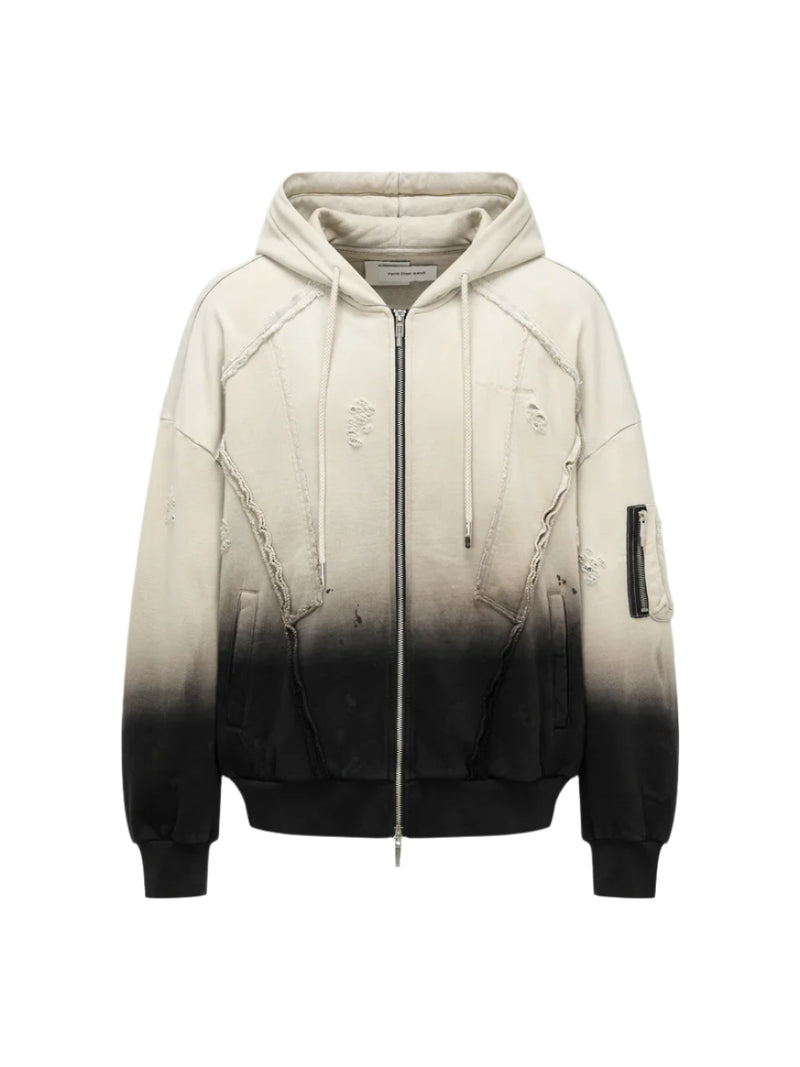 FengChenWang Gradient Washed Deconstruction Zip Hoodie
