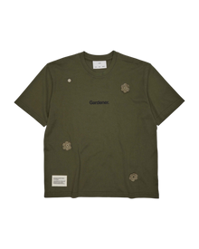 Song For The Mute x Birkenstock 'The Gardener' Crochet Flower T-Shirt Overdyed Army Green