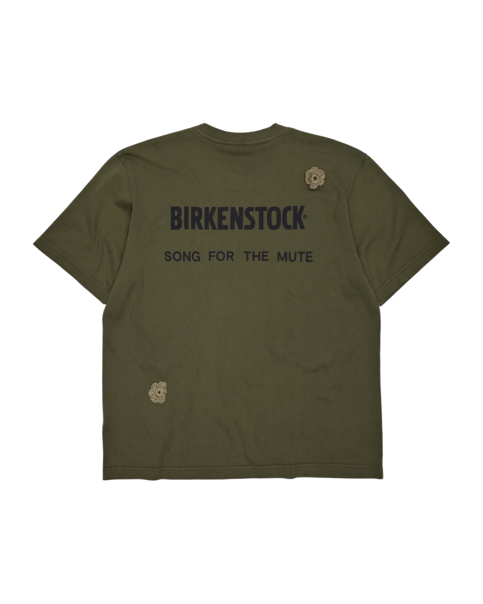 Song For The Mute x Birkenstock 'The Gardener' Crochet Flower T-Shirt Overdyed Army Green