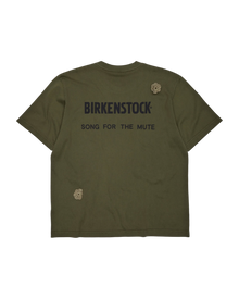 Song For The Mute x Birkenstock 'The Gardener' Crochet Flower T-Shirt Overdyed Army Green