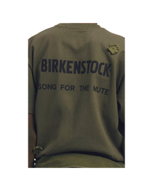 Song For The Mute x Birkenstock 'The Gardener' Crochet Flower T-Shirt Overdyed Army Green