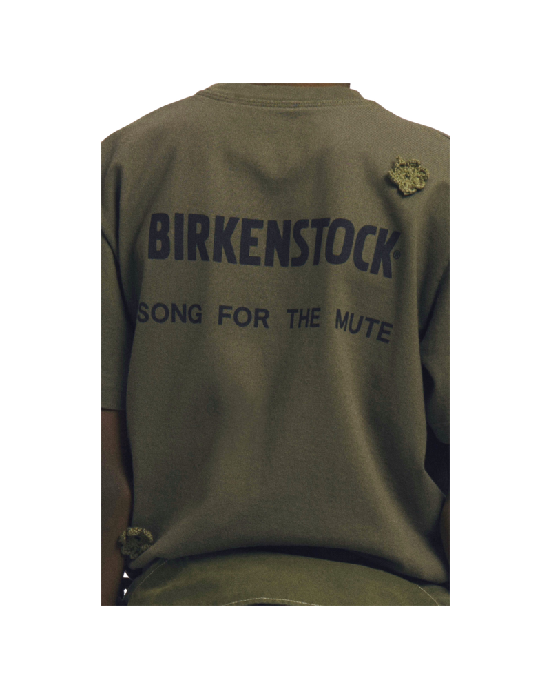 Song For The Mute x Birkenstock 'The Gardener' Crochet Flower T-Shirt Overdyed Army Green
