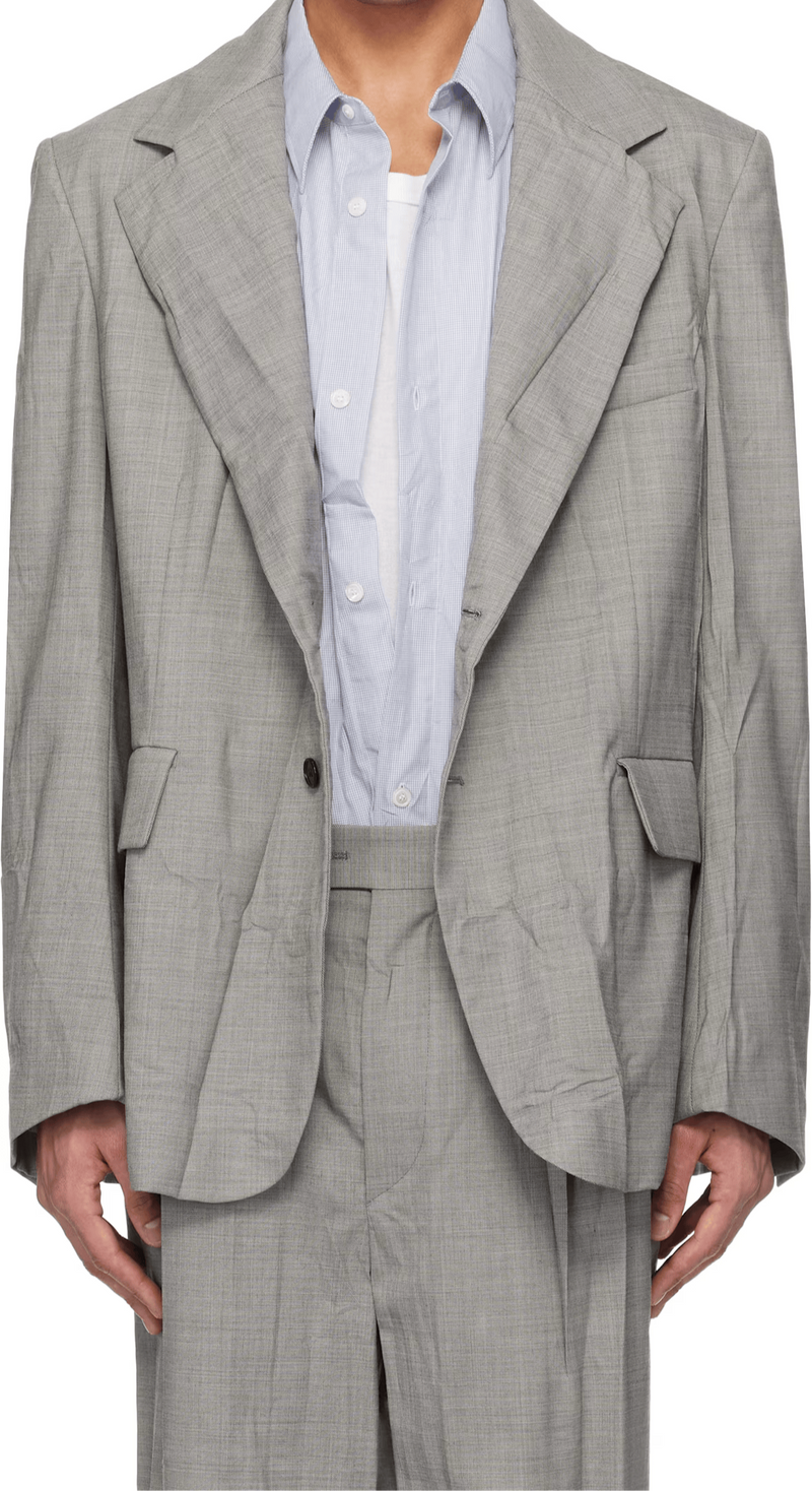 Hed Mayner Notch Lapel Blazer Grey