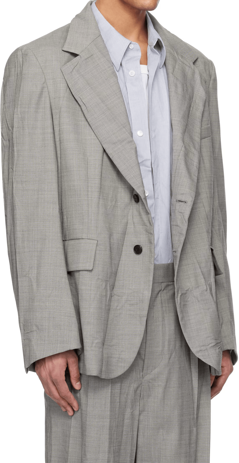 Hed Mayner Notch Lapel Blazer Grey