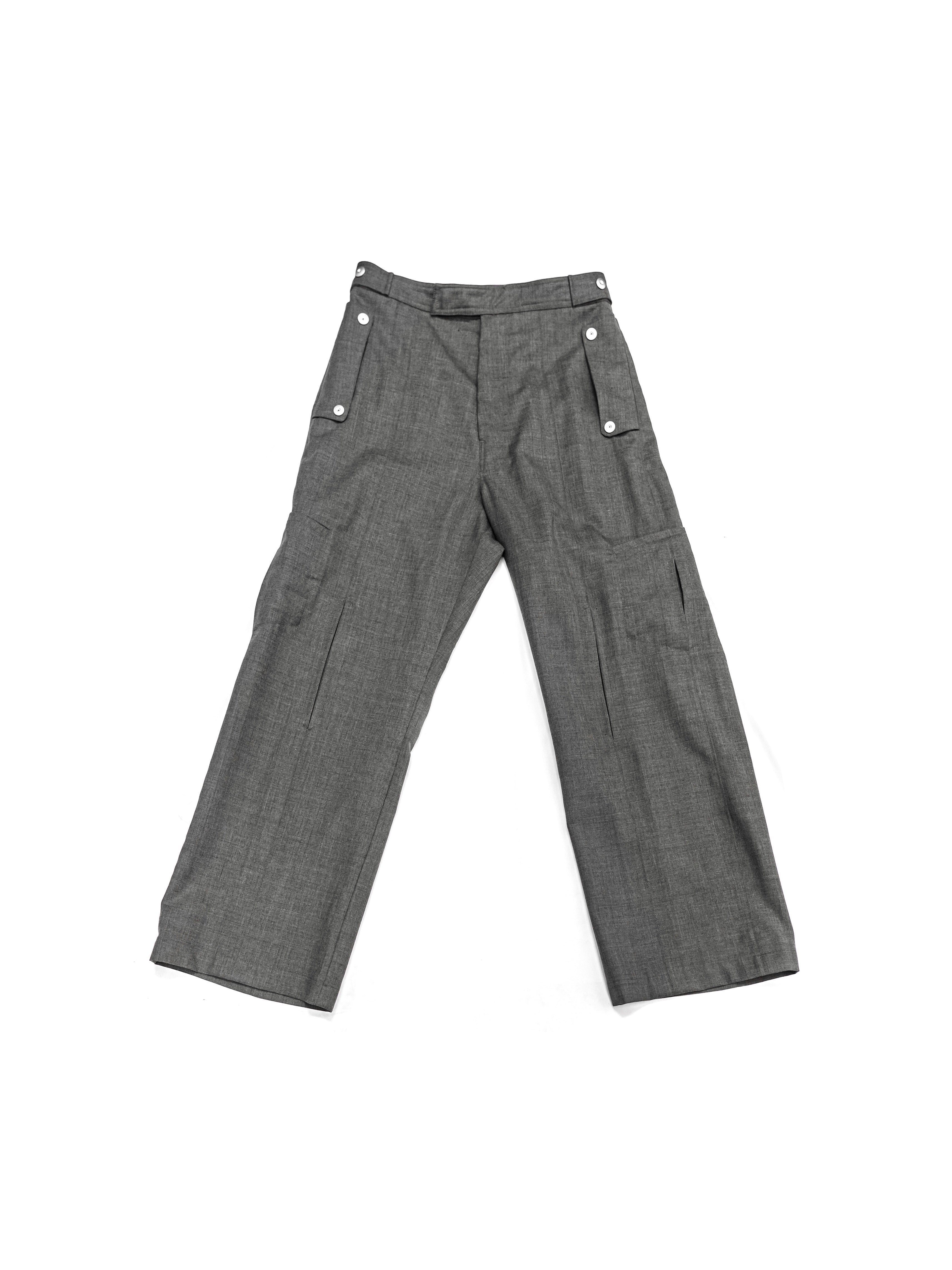 omar afridi Carol Trousers （Chacoal） Omar Afridi Carol Trousers Ash - Designer Trousers | VAVA STORE