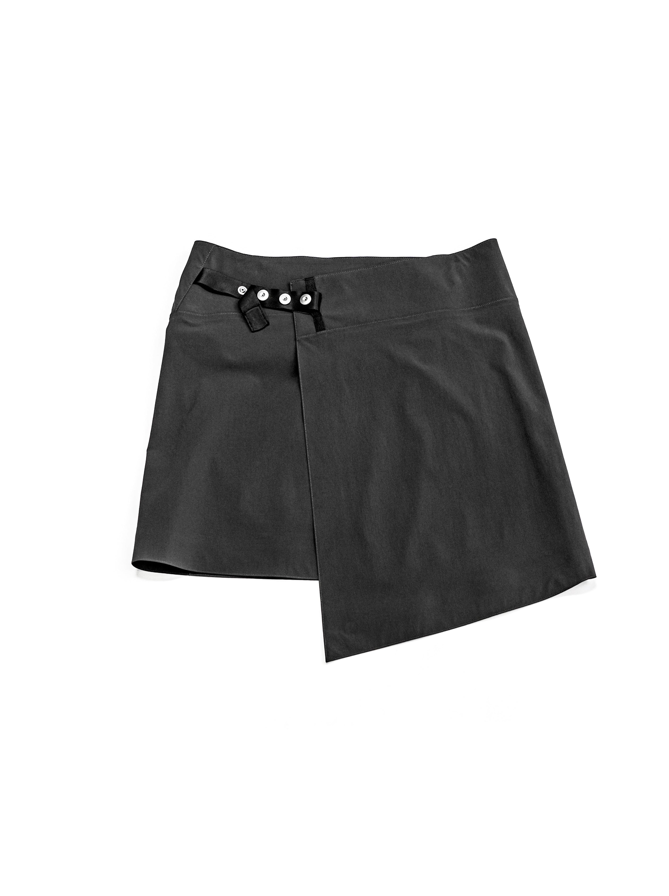omar afridi wrapped skirt サイズ46 Omar Afridi Wrapped Skirt Charcoal - Designer Skirt | VAVA STORE